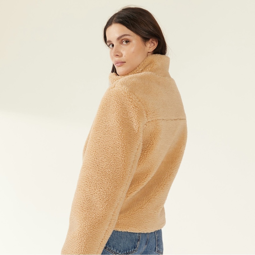 Italic Women’s Sherpa Teddy Zip-Up Jacket Fawn size XL - Picture 2 of 8
